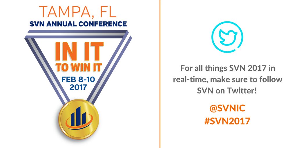 SVNic's tweet photo. The wait it over! Beginning today SVN colleagues, leadership and #CRE innovators from across the world converge at #SVN2017! #InItToWinIt https://t.co/coVghjXQrs