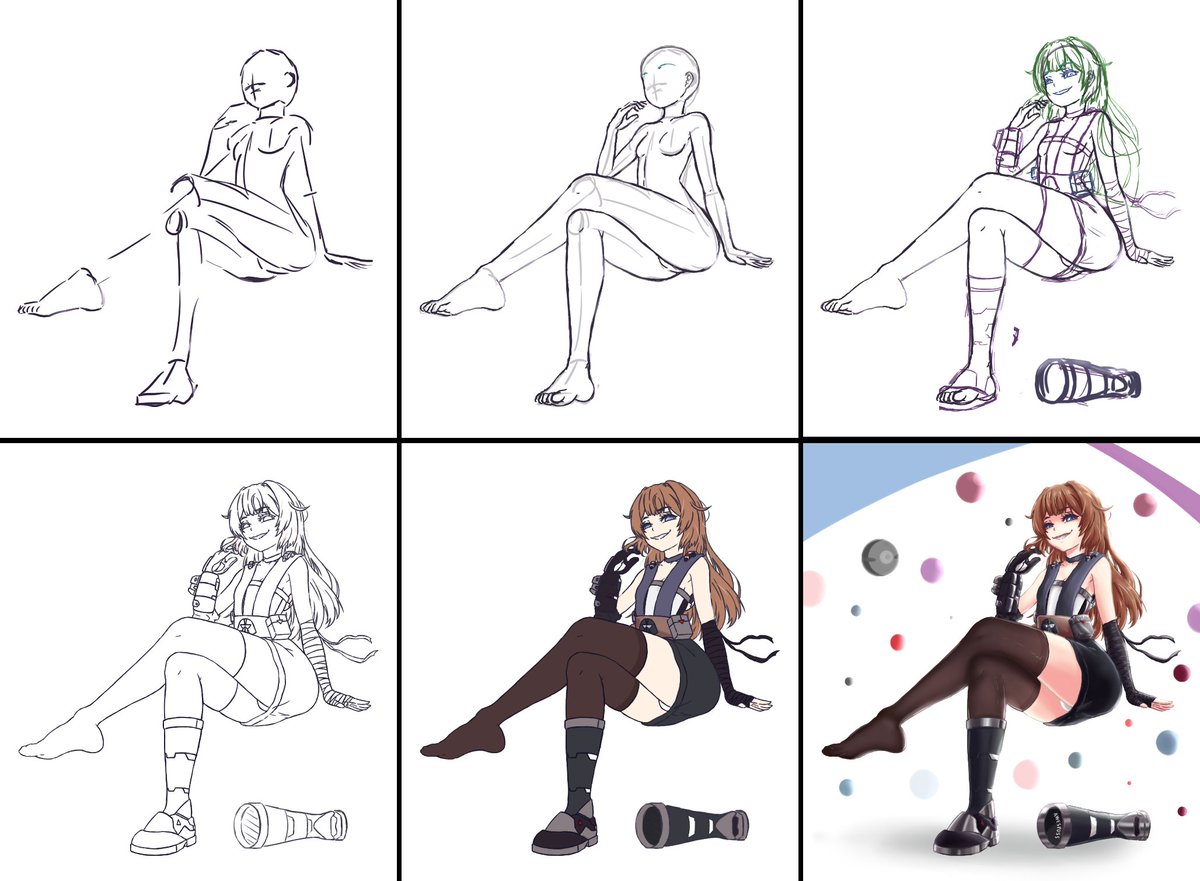 Step-by-step retrospective of how I drew Cassie. Let me know if I should share more of this. 