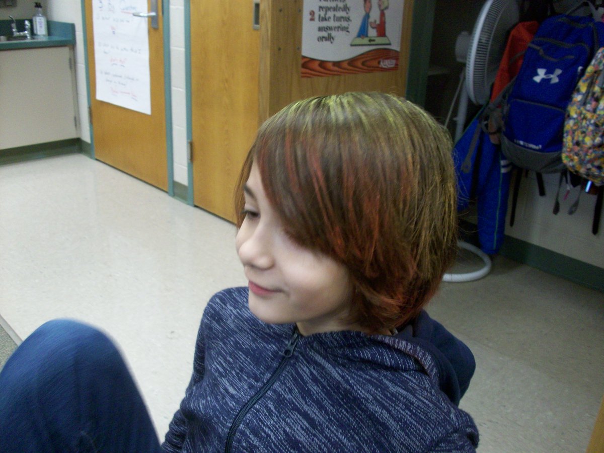 WES_Kindness's tweet photo. Whole classes are getting wacky this Wednesday!  There's no such thing as a bad hair day today.  Did anyone see Mrs. Boyer?  #BASDPride https://t.co/9oMivzg0Hp