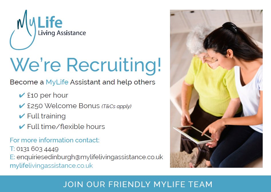 Are you passionate about #Care? #MyLife #Edinburgh are #recruiting committed and enthusiastic Care Assistants.