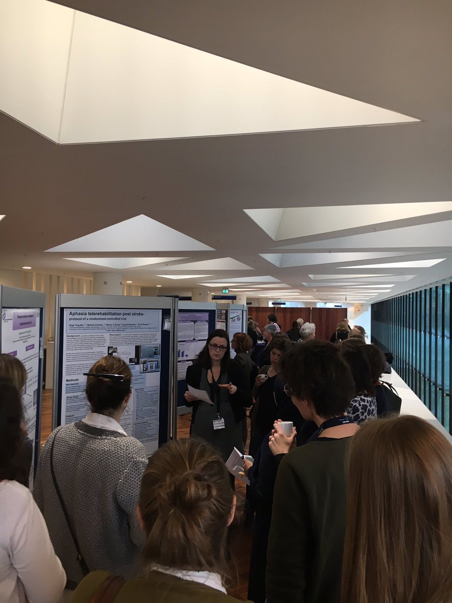 CATs_Aphasia's tweet image. The poster tour has started. Come listen and ask questions #CATs2017 #AphasiaResearch