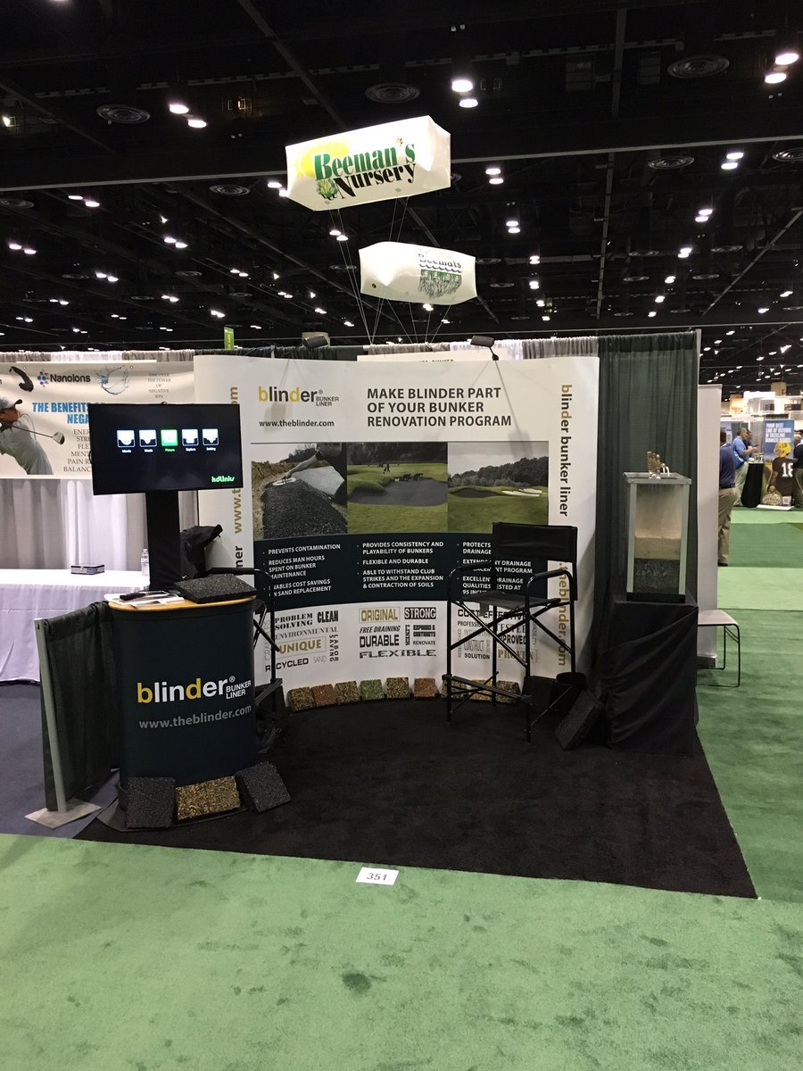 BlinderBunker's tweet photo. We're all set up and ready! Come and see us at Booth 351! Let's talk about your bunkers. @BlinderBunker @GIS_2017  #perfectbunkers https://t.co/XfomMTPb3G