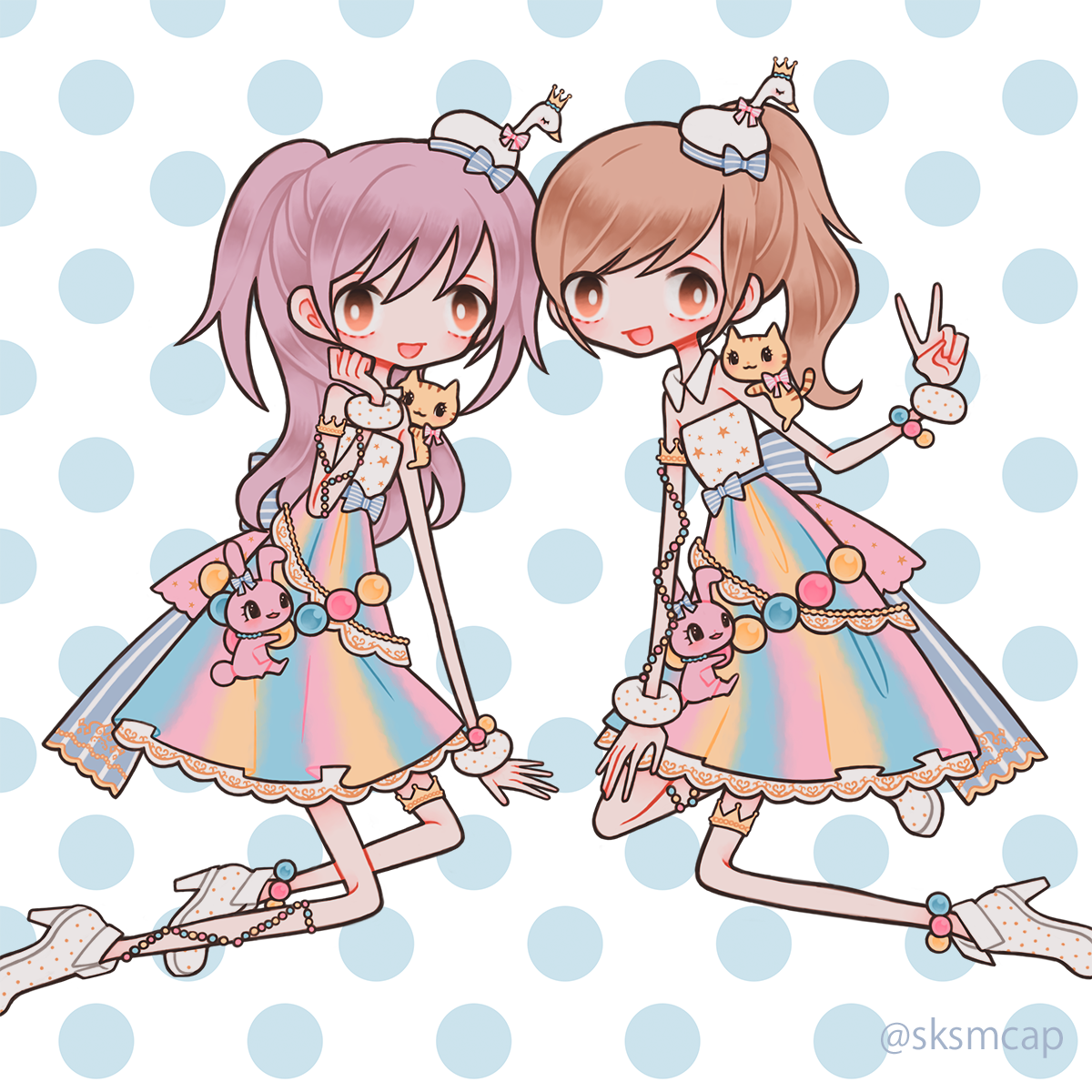 sksmcap's tweet photo. プリパラのマイキャラたちをかきました🐰🐓🐯左はサブキャラちゃんです！ https://t.co/RLHKaP5xSH