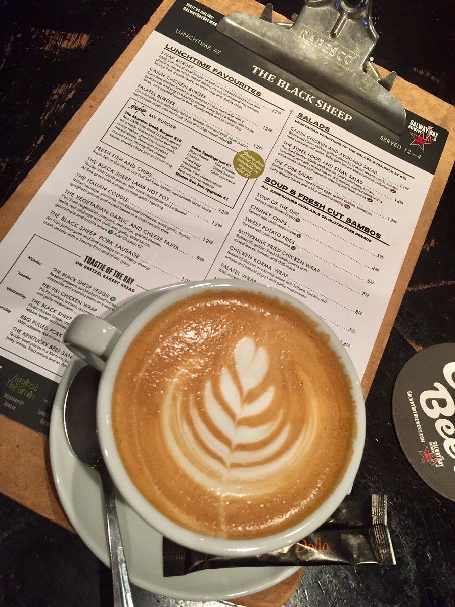 So <a href="/blacksheepdub/">Black Sheep</a> by <a href="/galwaybeer/">Galway Bay Brewery</a> have taken their coffee game to the next level. Brand new coffee menu available from today! @BadgerAndDodo