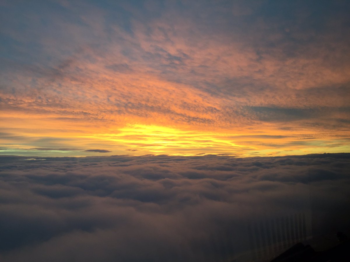 phgoachet's tweet photo. Au raz de la couche, le spectacle est grandiose. #aviation #leplusbeaubureaudumonde #avgeek #Fromabove #inflight #sunset https://t.co/2ymPfPqpJd