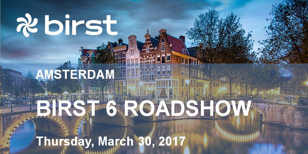 Amsterdam #BI #Analytics Execs! Join <a href="/BirstBI/">Infor Birst</a> &amp; <a href="/vanad/">VANAD Engage</a> for an exclusive product launch event on Mar. 30 - RSVP: bit.ly/2kNLawb