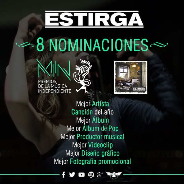 Estamos muy felices por haber sido nominados a los Premios de la Música Independiente en 8 categorías con #SesionesAcústicas #PremiosMIN2017