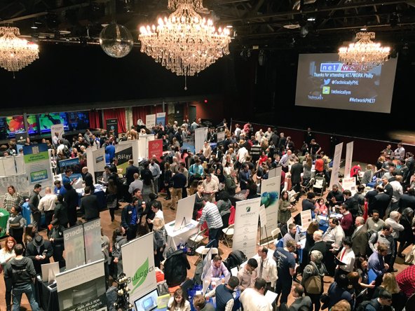 ORSPartners's tweet photo. In the center of it all @BergerRecruiter recruiting for #ORSClient @Relayit at @TechnicallyPHL #NetworkPHL17 yesterday https://t.co/8VuDXjM7pE
