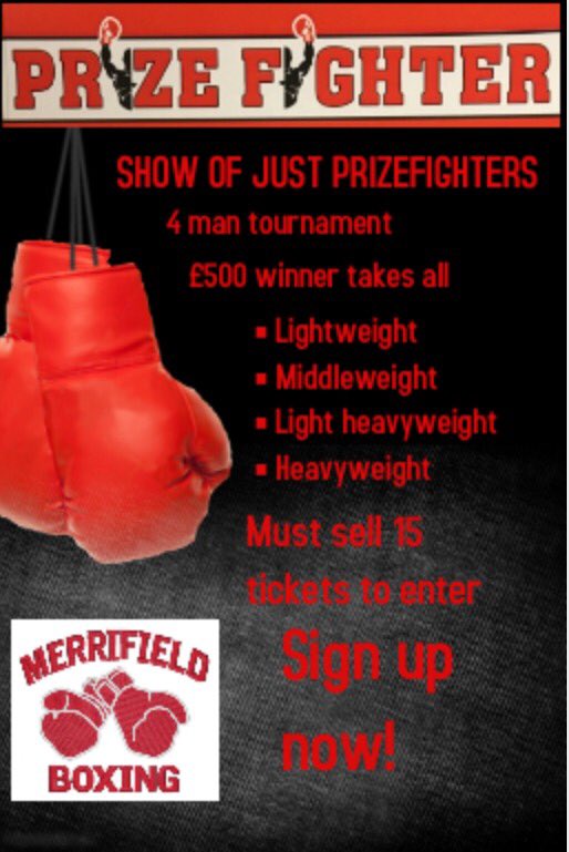 lukemerrifield's tweet photo. Show of just prizefighters
Message to sign up! 
Beginners £250 cash prize 
More experienced £500 cash prize
#MerrifieldBoxing #Prizefighter https://t.co/SjSoR19FdJ