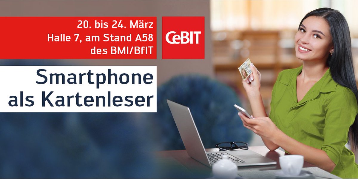 AusweisApp_Bund's tweet image. Besuchen Sie uns @ #CeBIT2016 und lassen Sie sich zeigen, wie Sie  Smartphones als #Kartenleser am Rechner einsetzen können! #AusweisApp2