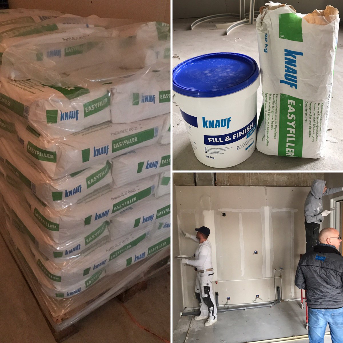 De eerste pallet <a href="/KnaufNL/">Knauf NL</a> Easyfiller is geleverd! Een zak proberen? Neem dan contact op voor een gratis test via obimex.nl