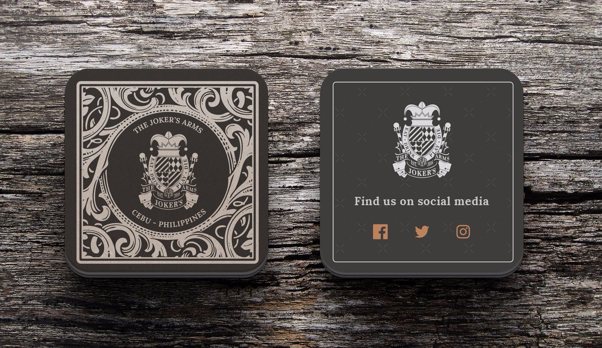 PurpleBuffaloUK's tweet photo. Here is some of our most recent client work. Created for The Joker's Arms Pub &amp; Restaurant located in Cebu, Philippines #GraphicDesign https://t.co/nKDoG9pTbF