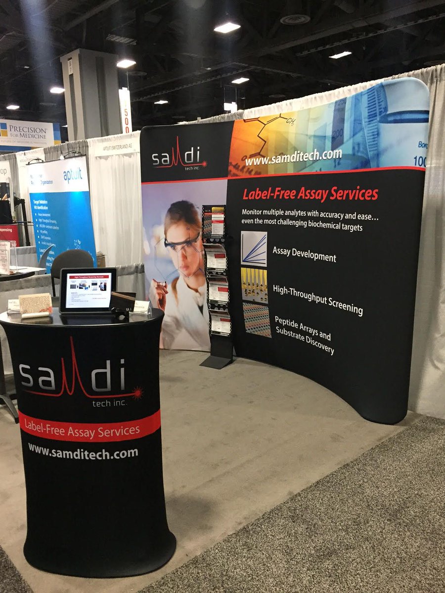 SAMDITech's tweet photo. We’re at #SLAS2017 booth 1351, partner company @aptuit is next door – come learn how we play off each other’s strengths https://t.co/5K7eEpBbKj