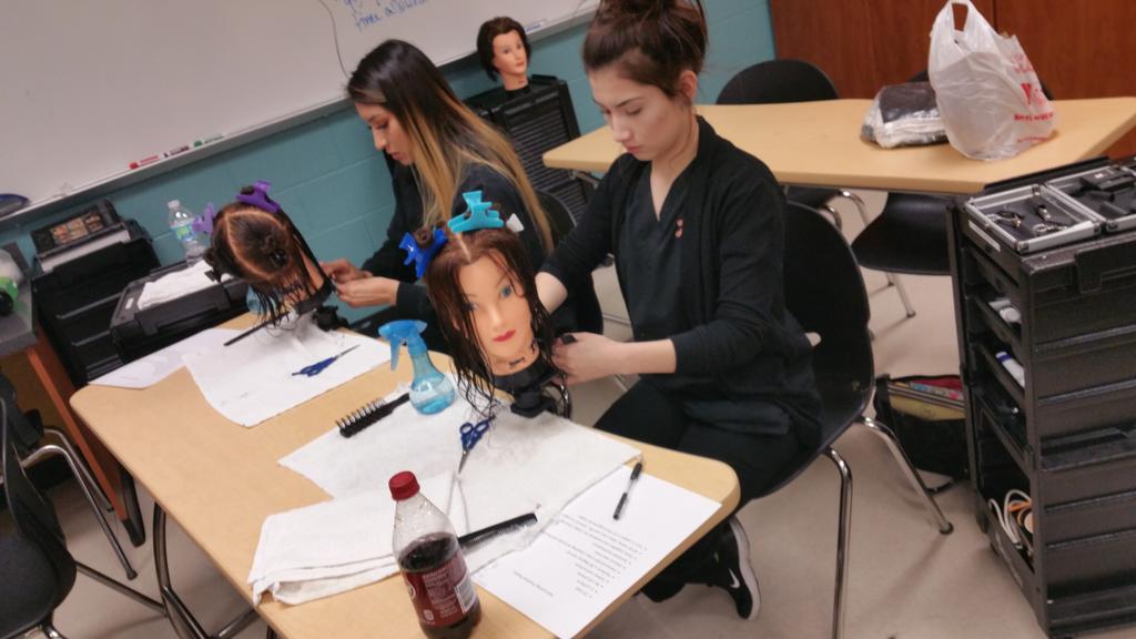 ATCCosmo's tweet photo. In the haircutting zone!! Seniors preparing for #StateBoard. They will soon be #LicensedOperators upon graduation!! 😄👊✌🙌 #Johnson https://t.co/rcVBFo5jYr