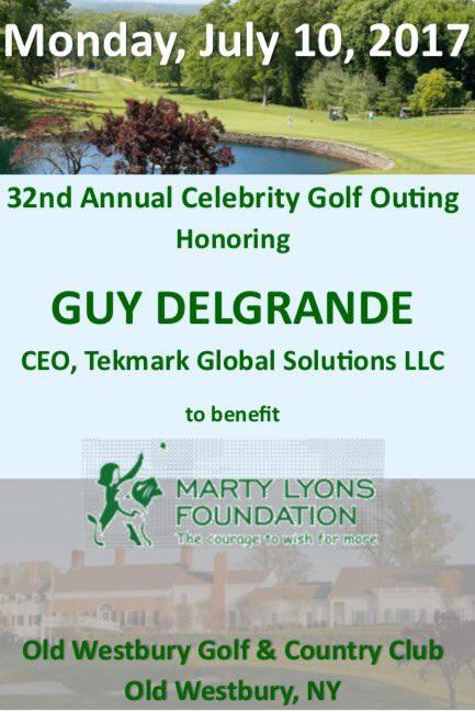 MartyLyons93's tweet photo. #SaveTheDate = July 10, 2017, 32nd Annual @MartyLyonsFDN #CelebrityGolfClassic! Golf w/ Marty &amp; other @NFLAlumni @nyjets gr8s! #GrantWishes https://t.co/Y0Uw3fETSm