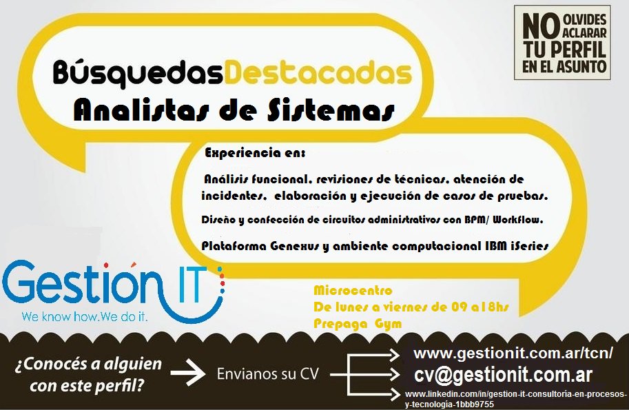 GESTION_IT's tweet photo. cv@gestionit.com.ar https://t.co/2t1yGH7g2m