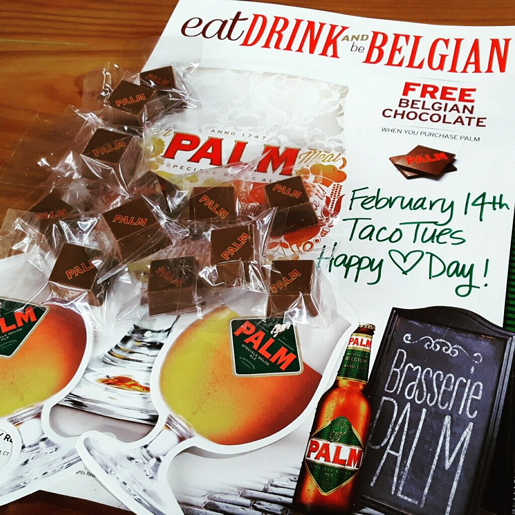 stogiesNhops's tweet photo. Come to Taco Tuesday on 2-14 and enjoy Belgian Chocolate &amp; Palm Belgian Ale for $3 a pint. We have Door prize to 1st 12 couples @PALMbeer https://t.co/BbikxOal3H