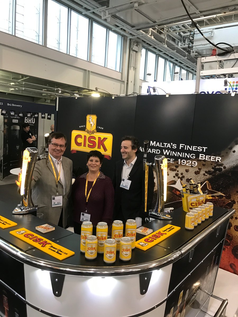 HungryComms's tweet photo. Fab couple of days launching Malta's Mediterranean masterpiece @cisk to the UK ON-trade at #PUB17 Great people,tasty beer! @Morgenrot_Group https://t.co/rEwTTOjNsZ