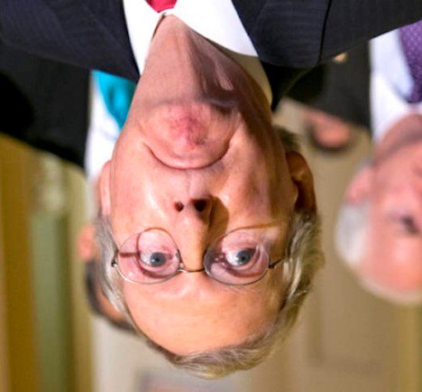 <a href="/SMShow/">Stephanie Miller</a> <a href="/bobcesca_go/">Bob Cesca</a> <a href="/chezpazienza/">Chez Pazienza</a> Mitch McConnell upside down looks like when one of your balls falls out of the pee flap on your boxers.