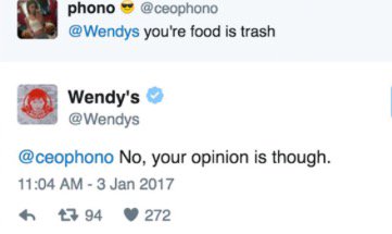 KaylinJohnson12's tweet photo. Companies use their emotions by letting them all out. Let's not forget @Wendys 😂😂😂😂 
#LeadersGetSocial https://t.co/PhvM6VY7uz