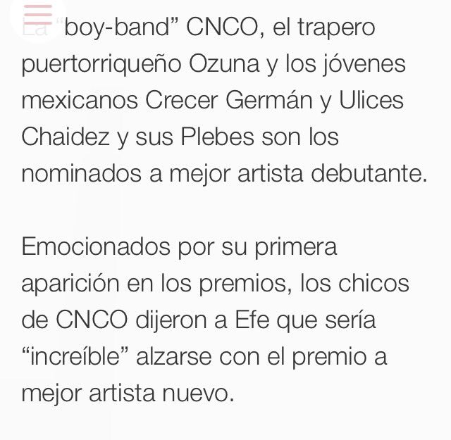 OgandoEugenia's tweet photo. @CNCOmusic en la revista de #EfeEstilo durante la ceremonia de @LatinBillboards #CNCO #Billboards2017 #CNCOmusic https://t.co/wThdB8I2Oi