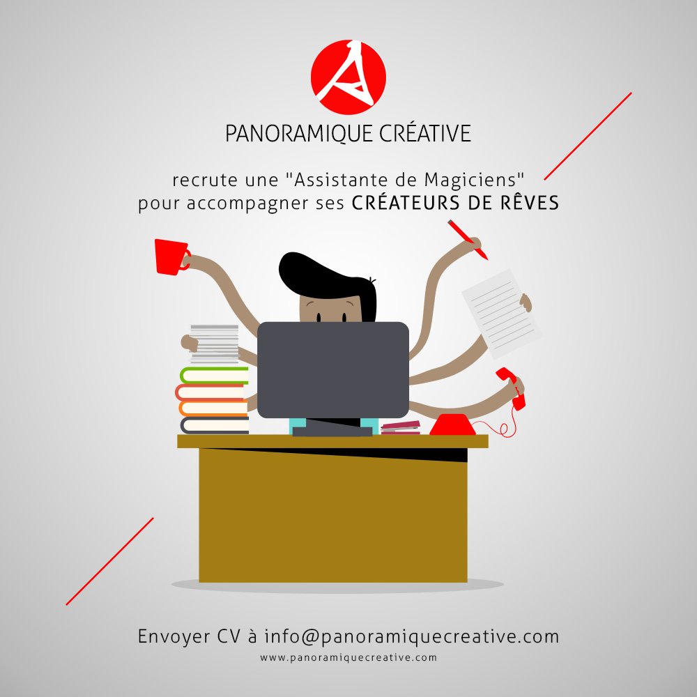 Salut #PanoraFollowers!
Panoramique Creative recrute!
Plus d'infos: lc.cx/Jfn6
#PanoraCrea #PanoraTeam #Job #TGinfos
