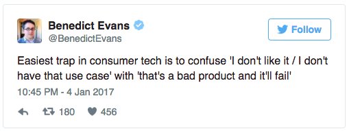 hnshah's tweet photo. The Bad Product Fallacy: Don't confuse "I don't like it" with "That's a bad product and it'll fail" https://t.co/lpVabIlb2l https://t.co/gw4h3hGYOY