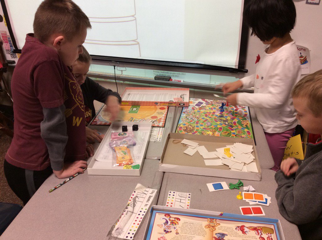 Mrs. Stewart's class is studying board games and how to write directions for our biography game.