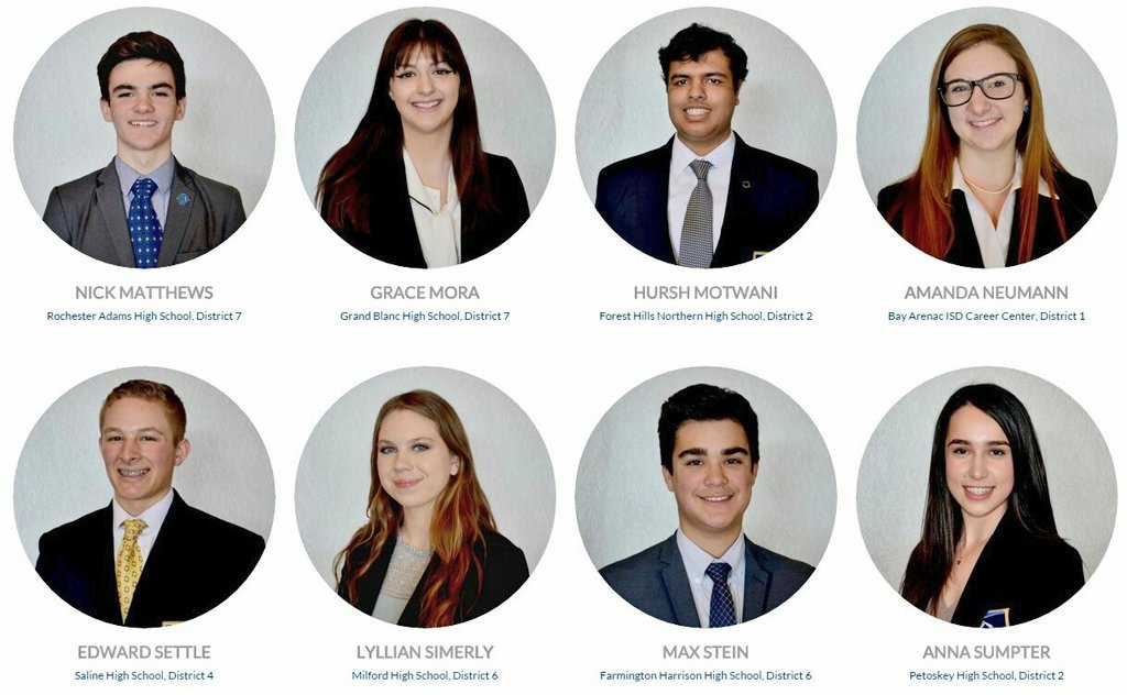 MichiganDECA's tweet photo. Annoucing Your 2017-2018 Michigan DECA State Officer Candidates! Check them out here: https://t.co/2STNtFDGQi #MIDECA https://t.co/xGQHOYdP6x