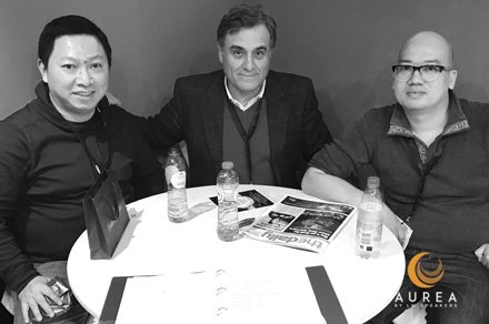 AureabyLW's tweet photo. We are at @ISE_Show sharing good #networking moments. Luis Wassman with Daniel Feng and #Sentiment #HiFi #ISE2017 https://t.co/kxEsEcsAqu