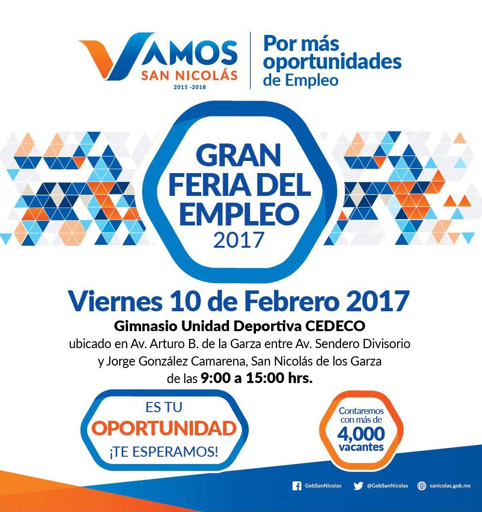 180 empresas ofertarán un mínimo de 8 mil vacantes en la Feria del Empleo que el Gobierno Municipal de SN llevará a cabo este 10 de Febrero