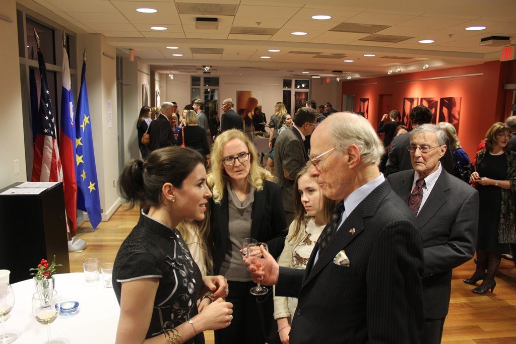SLOinUSA's tweet photo. Great evening at the Embassy in Washington celebrating Slovenian Cultural Day with artist #EvaPetric https://t.co/mdeP71qoTQ