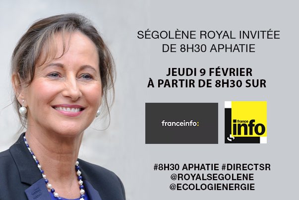 RoyalSegolene's tweet image. Invitée demain à partir de 8h30 de #8h30Aphatie sur @franceinfo #DirectSR