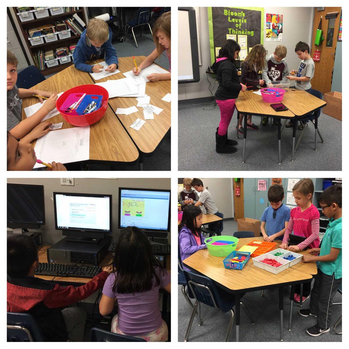 JESQuestLand's tweet photo. 2nd graders are exploring and creating plane and solid figures at "Quest Geometry Stations". https://t.co/309E7b1tPi