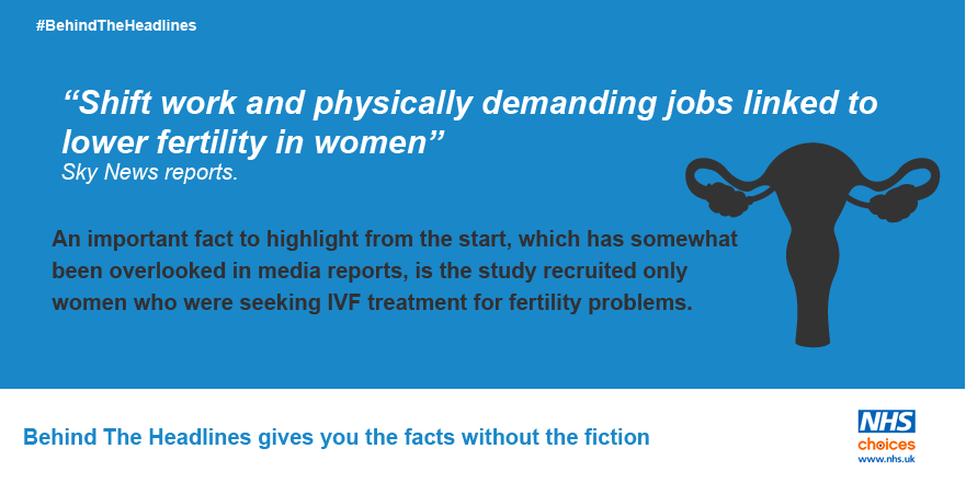 NHSuk's tweet photo. Shift work and heavy lifting may make it harder to get pregnant: https://t.co/n1CnezfZoA #BehindTheHeadlines https://t.co/GooRgxyhIw