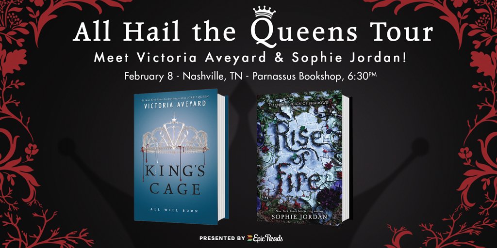 redqueenbooks's tweet photo. Nashville! Don't miss @VictoriaAveyard &amp; @SoVerySophie tonight at 6:30pm! #AllHailtheQueens #KingsCage https://t.co/lniPK11zOe https://t.co/TO5i3Ag1DH