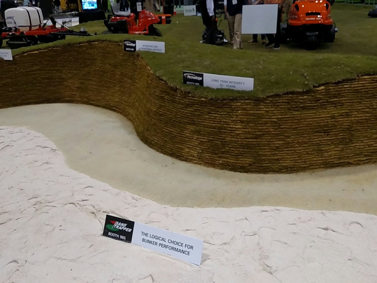 turfnet's tweet photo. Stop in at the Inside the Ropes display to see, feel and touch #PermaEdge and #Sandtrapper in action. #GIS17 https://t.co/xXzI4coQTr