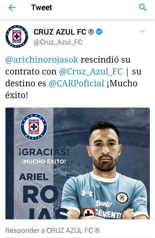 Cruz Azul anunció que Ariel Rojas rescindió contrato y regresaría a River Plate.