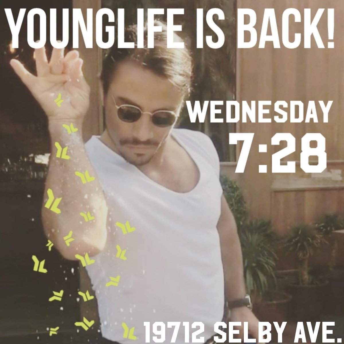 PoolesvilleYL's tweet image. Meme game strong 💪 Come to Younglife tonight - 7:28 at 19712 Selby Ave - everyone's invited!!