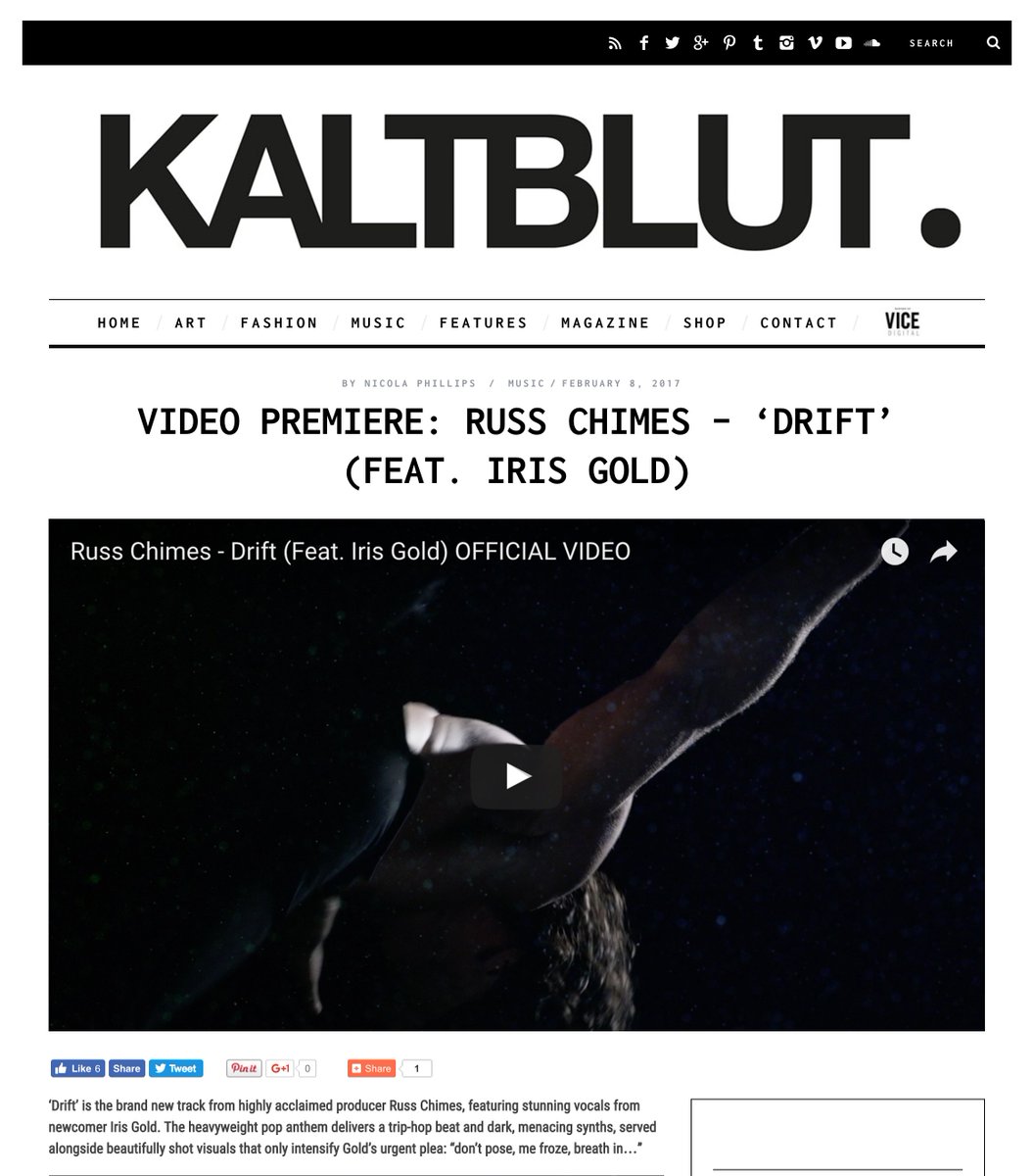 russchimes's tweet photo. The video for ‘Drift (Ft. Iris Gold) is up on @KALTBLUTMAG now: Check it here: https://t.co/Ua69l65ito https://t.co/3zsFuey9fp
