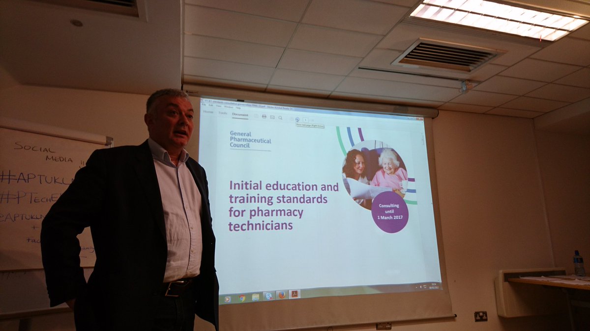PamBahia1's tweet photo. Damien Day gives us an overview of the @TheGPhC cons IET standards for #PharmTechs at @APTUKLND meet
#PTechEd #APTUKLND https://t.co/jE8QKYFgbH
