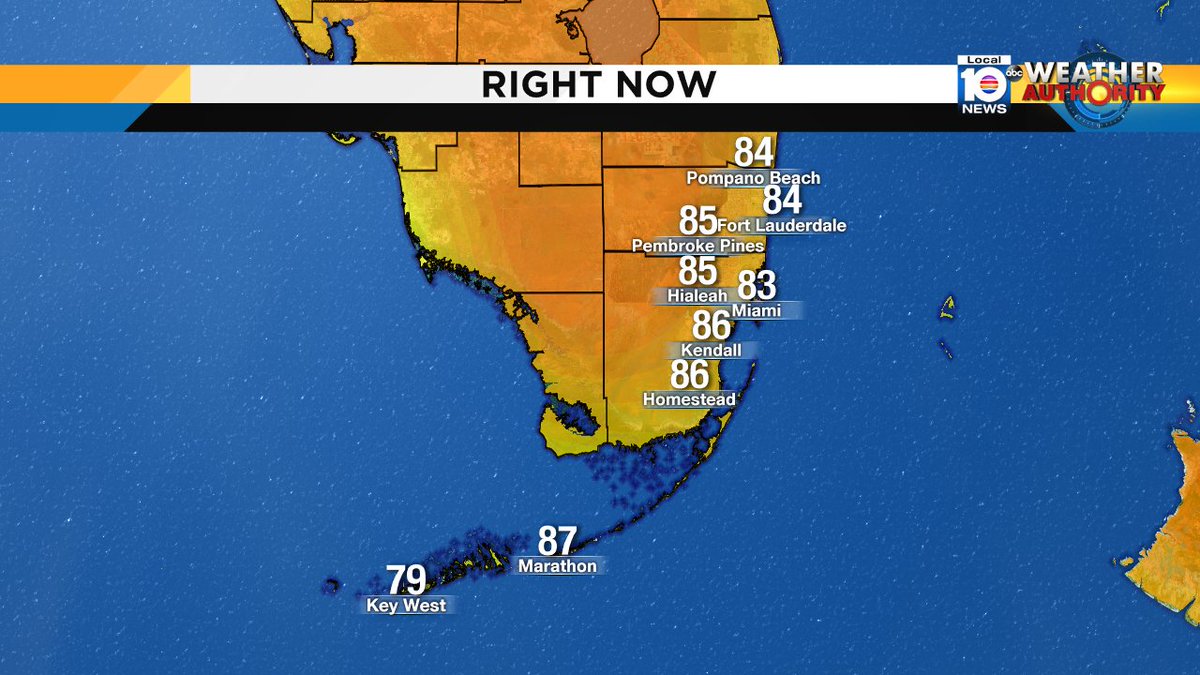 It's a hot February day-- just before 2 p.m. and it's 87° in Marathon, 86° in Kendall and Homestead! https://t.co/AEkPqfVyPQ