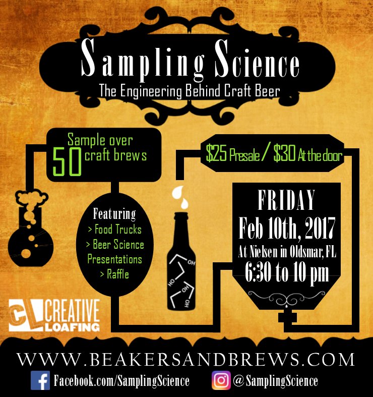 cl_tampabay's tweet image. Beer will be flowin’ at Sampling Science THIS FRIDAY! Sip on 50+ delicious Tampa Bay craft brews! Get your tix at beakersandbrews.com.