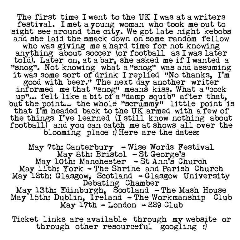 U.K. Tour announcement for May 2017 :)