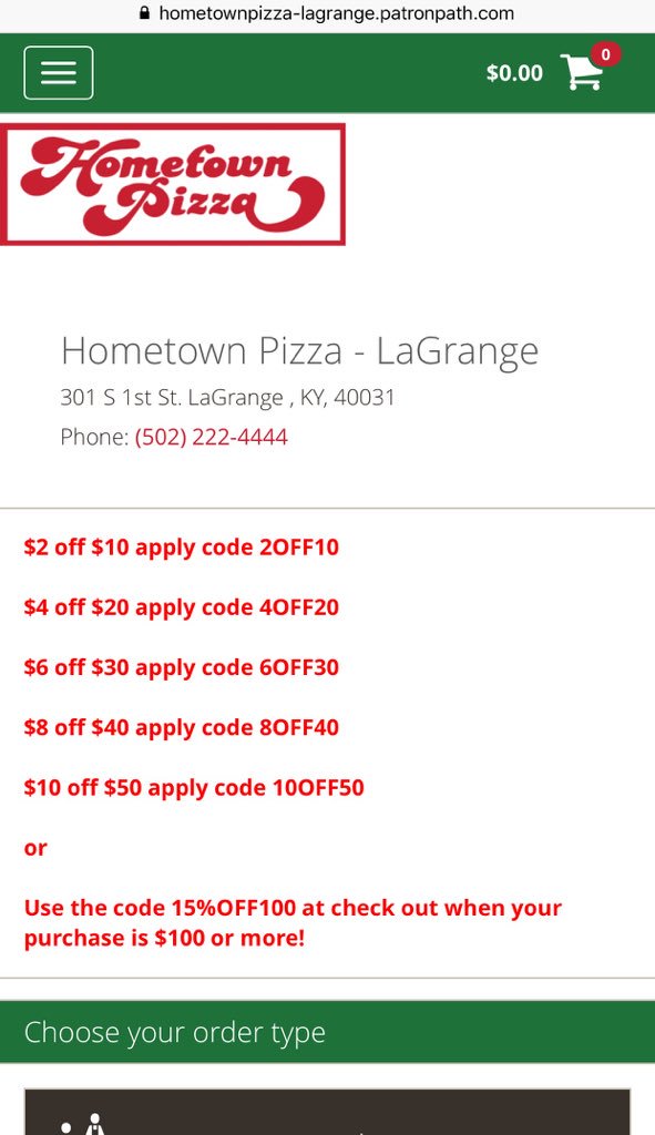 Hometown Pizza on Twitter "Try out our NEW coupon codes for online