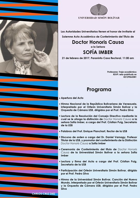 guarico_ve's tweet photo. Sofía Imber recibiría el Doctorado Honoris Causa de la USB mañana 21 de febrero QEPD https://t.co/JBYBsEcs0r https://t.co/XGfCgEX7xh https://t.co/74GrgJfe17