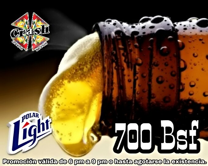 crash_bar's tweet photo. Una refrescante #Fria a un muy buen precio en #Crashbar #RompeLaRutina https://t.co/mjXTJsy4iN