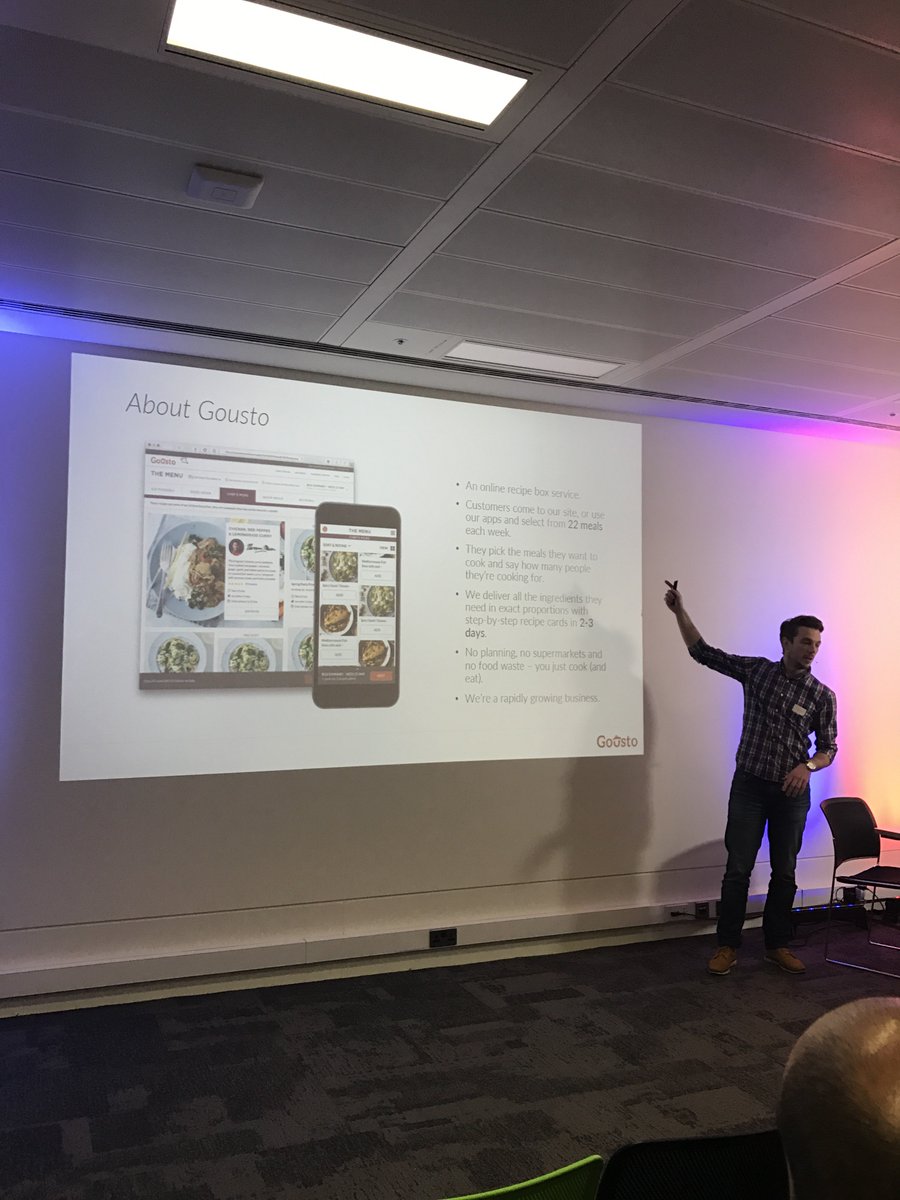 GoustoTech's tweet image. @dejanpetelin talking about our use of @snowplowdata at GoustoTech