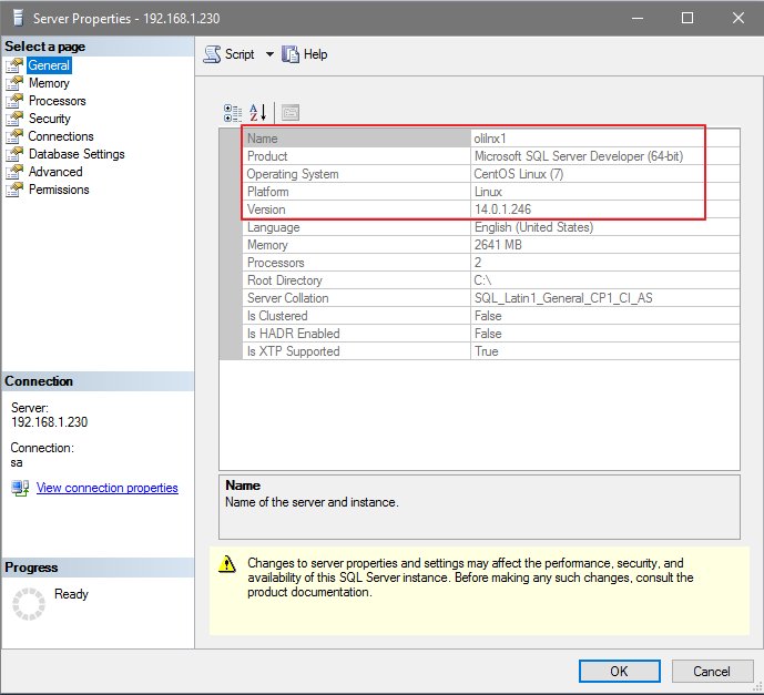oliverie's tweet image. MS SQL 14.0.1 RC1 en CentOS Linux. Si leyó bien. Adaptarse o morir. #Linux #msloveslinux #SQLServer