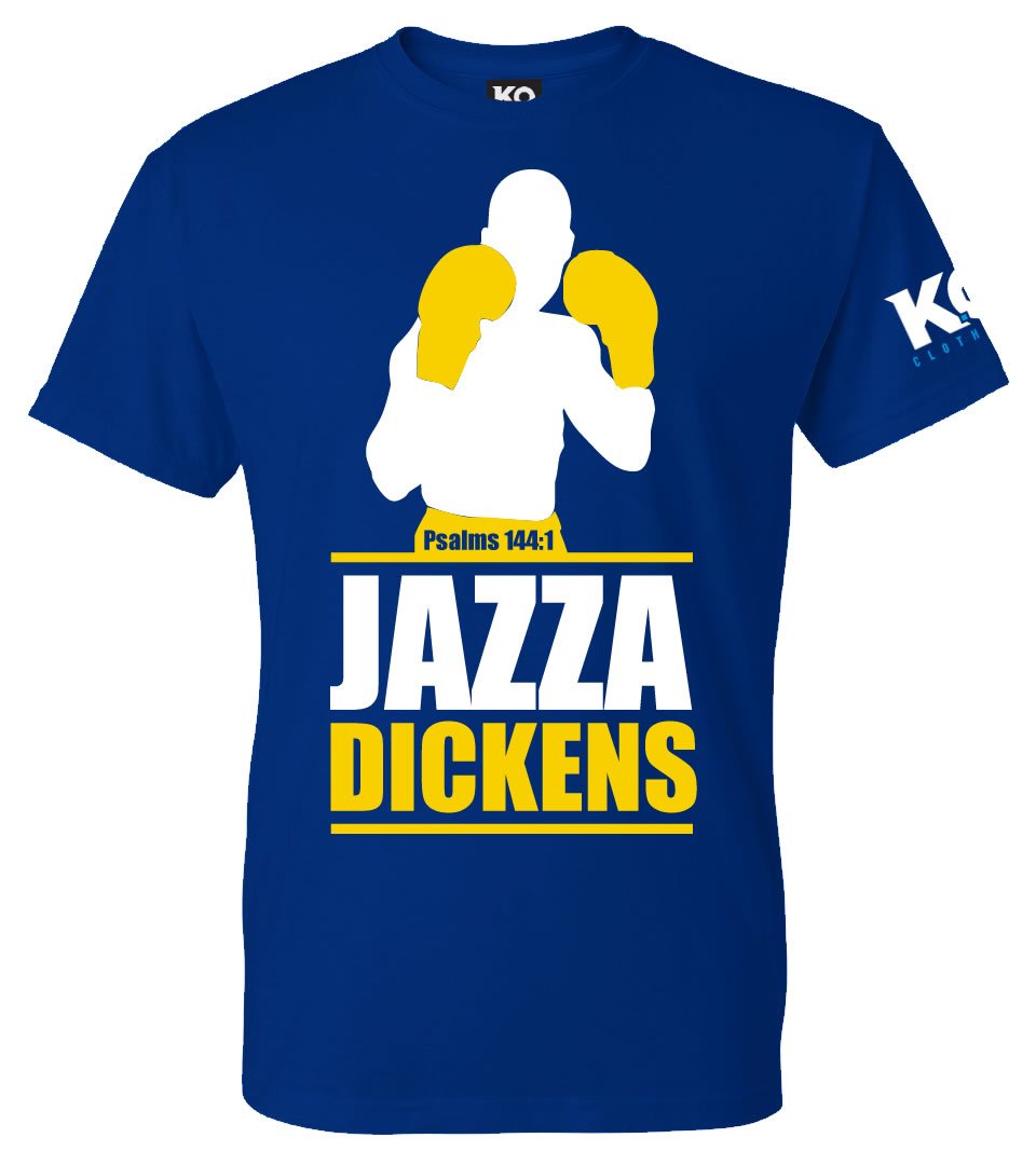koclothing's tweet photo. Official @JazzaDickens10 fight fan tee available @ https://t.co/M5Fxri5hMl #KOclothing #TeamJazza #boxing https://t.co/TjNOL014DY